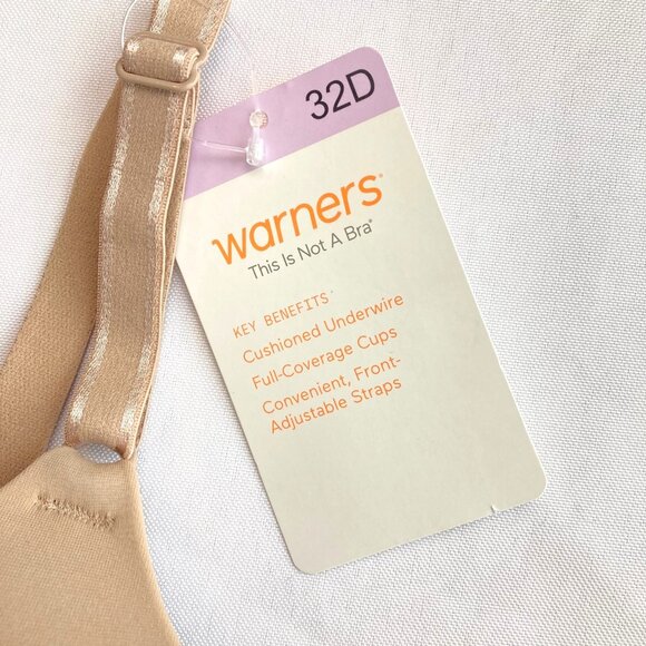 Warner's This Is Not A Bra Cushioned Underwire T-Shirt Bra 32D Nude 01593 NWT - Picture 3 of 10